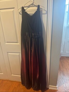 Black and Burgundy Ombre Satin Evening Gown from Dillards.  Worn once